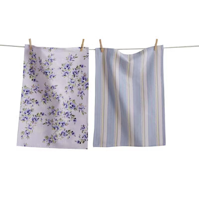 Floral Multi-Colour Dishtowel Sets Of Two