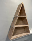 Wooden Tree-Shaped Wall Shelf – 3 Tier Display