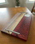 Handcrafted Wood & Resin Serving Trays with Handles