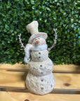 Whimsical Snowman with Braided Scarf