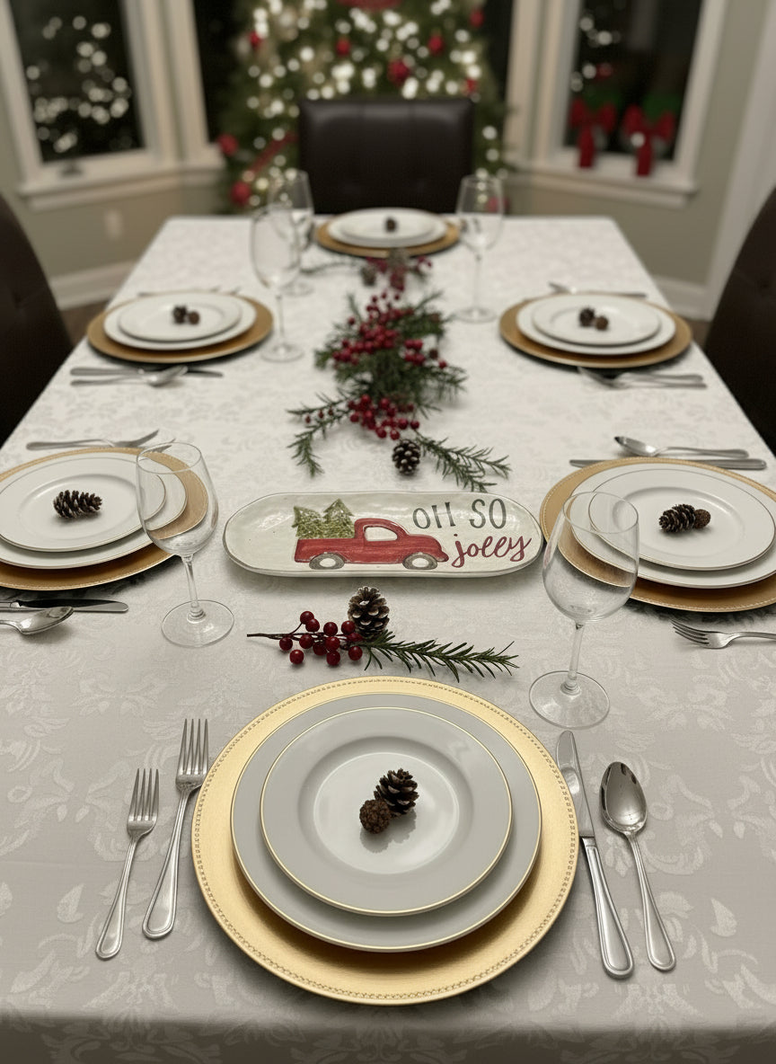 “Oh So Jolly” Red Truck Serving Platter