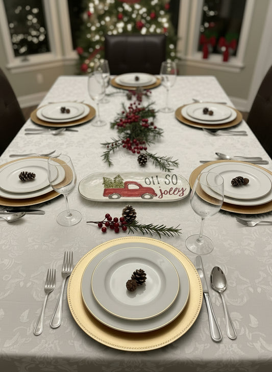 “Oh So Jolly” Red Truck Serving Platter