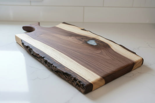 Black Walnut Charcuterie Boards with Resin & Natural Accents