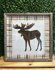 Rustic Wildlife Plaid Wall Art – 3 Styles