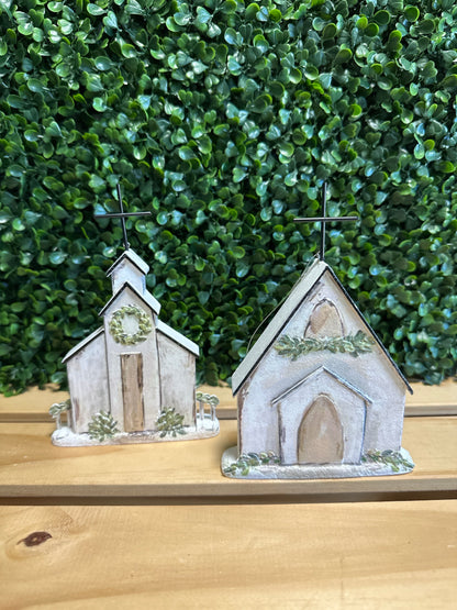 Rustic Holiday Church Figurines