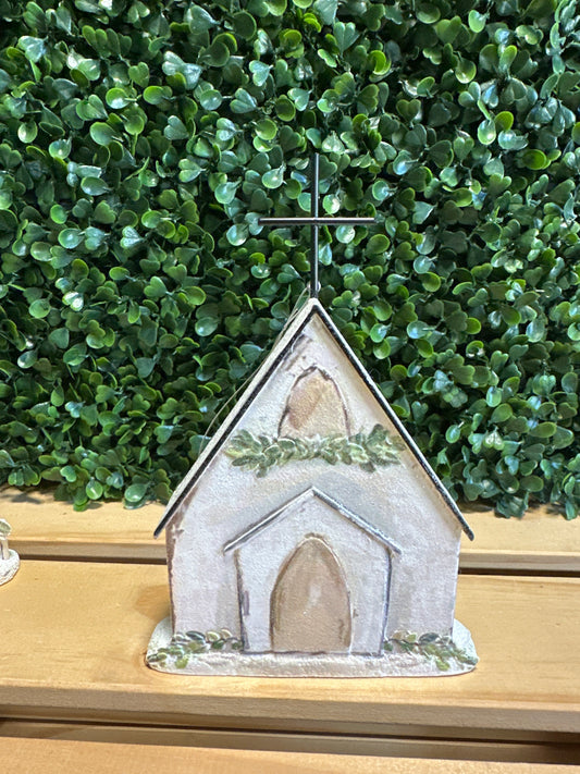 Rustic Holiday Church Figurines