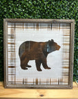 Rustic Wildlife Plaid Wall Art – 3 Styles