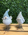 Winter Bird Figurines with Knit Hats