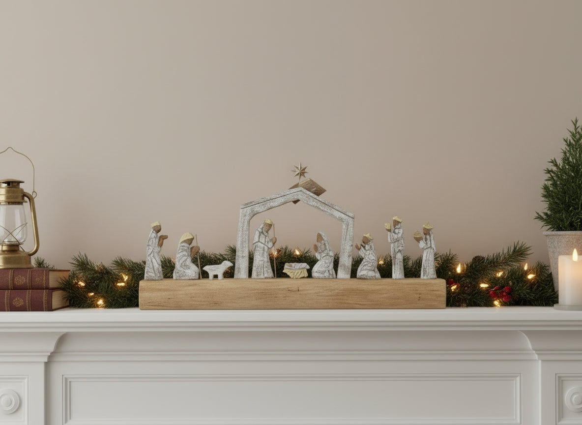 Rustic Wooden Nativity Wall Decor