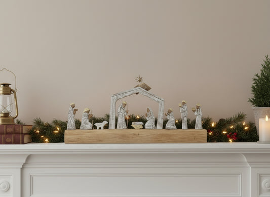 Rustic Wooden Nativity Wall Decor