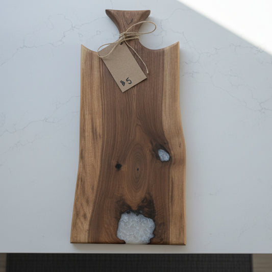 Black Walnut Charcuterie Boards with Resin & Natural Accents