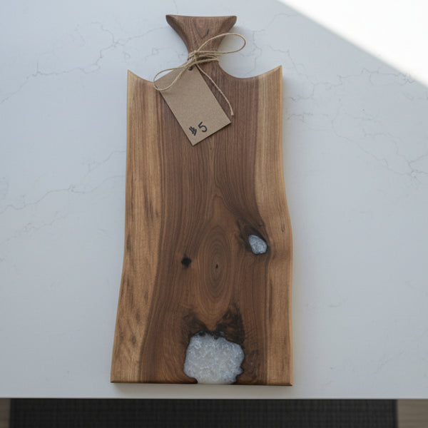 Black Walnut Charcuterie Boards with Resin & Natural Accents