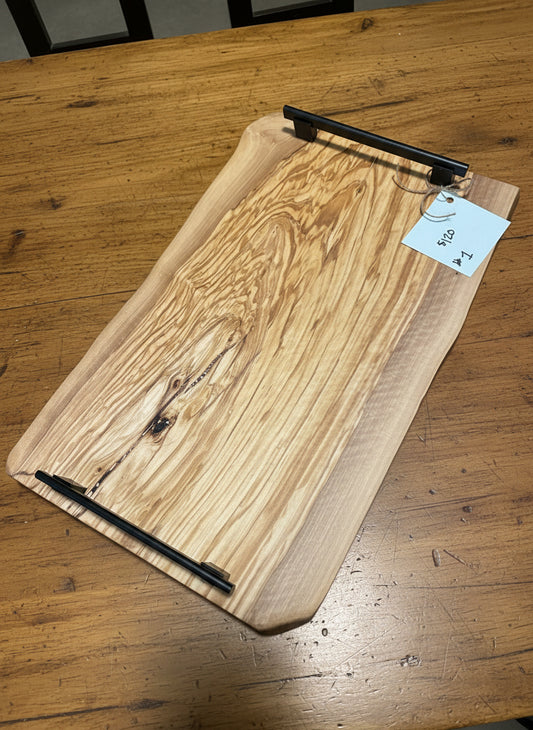 Handcrafted Wood & Resin Serving Trays with Handles