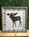 Rustic Wildlife Plaid Wall Art – 3 Styles