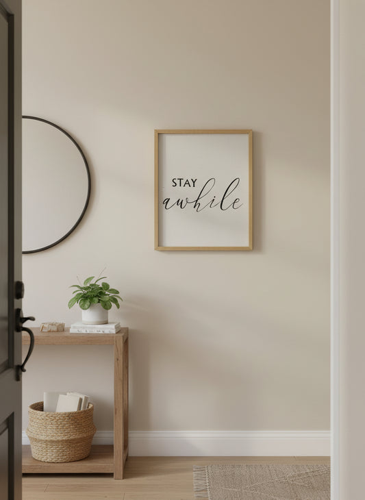 “Stay Awhile” Framed Wall Art