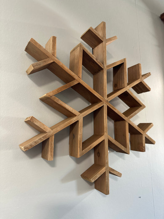 Wooden Snowflake Wall Shelf