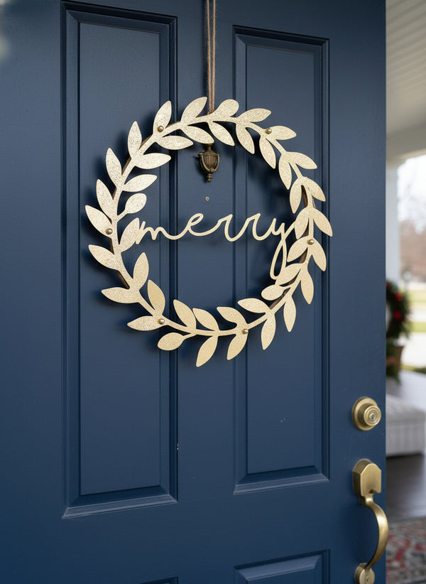 Gold Metal “Merry” Wreath
