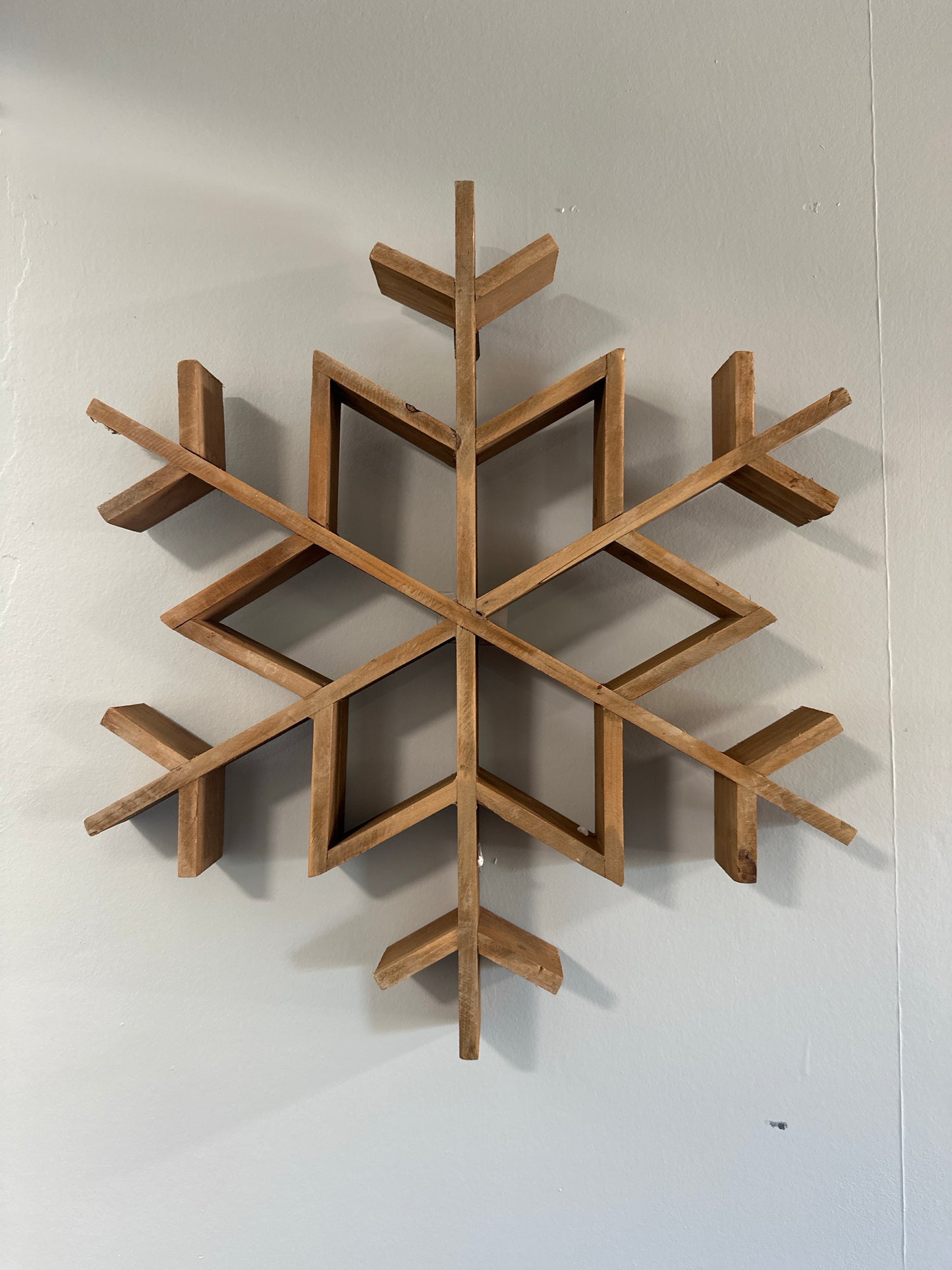 Wooden Snowflake Wall Shelf