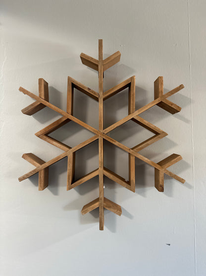 Wooden Snowflake Wall Shelf