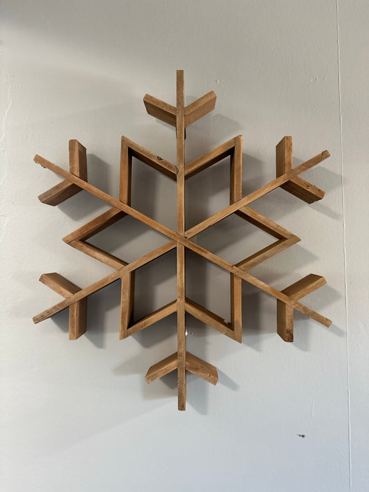 Wooden Snowflake Wall Shelf