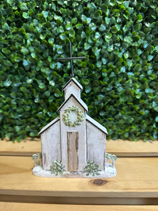 Rustic Holiday Church Figurines