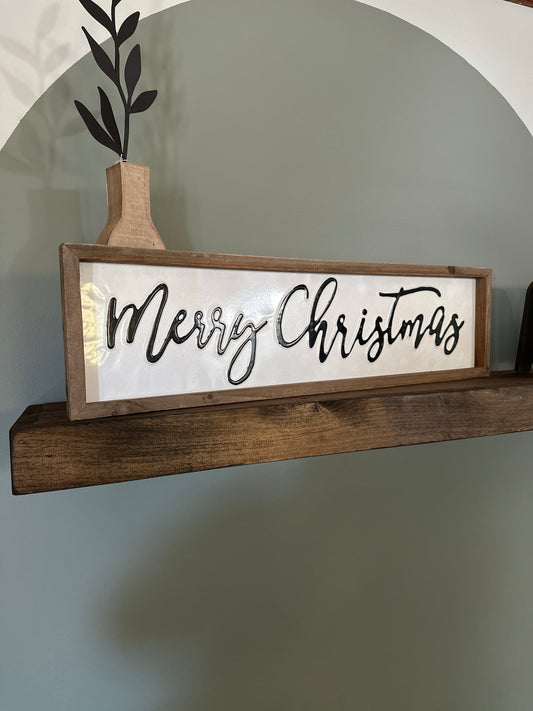 “Merry Christmas” Wooden Framed Sign