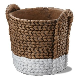 Palermo Two-Tone Cement Basket Planter