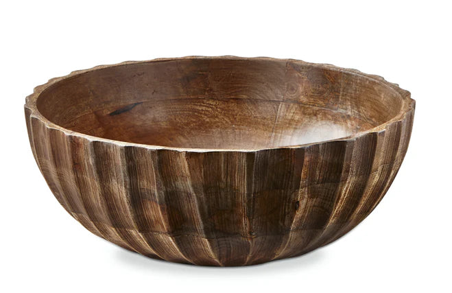 Fluted Wood Bowl- Large
