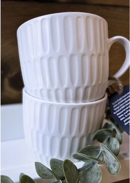 White Patterned Mug Set