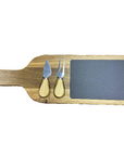 Engravable Slate / Wood Oval Charcuterie Cheese Set