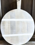 White Washed Round Serving Board