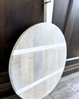 White Washed Round Serving Board