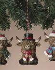 Highland Cow Christmas Ornaments