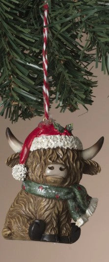 Highland Cow Christmas Ornaments