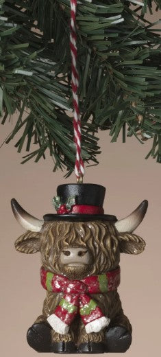 Highland Cow Christmas Ornaments