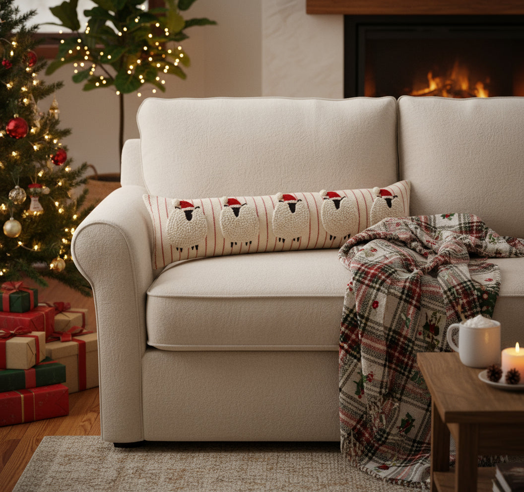 Holiday Sheep Lumbar Pillow