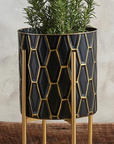 Gold Pattern Standing Planters