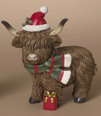 Christmas Highland Cow Figurines