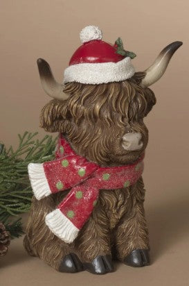 Christmas Highland Cow Figurines
