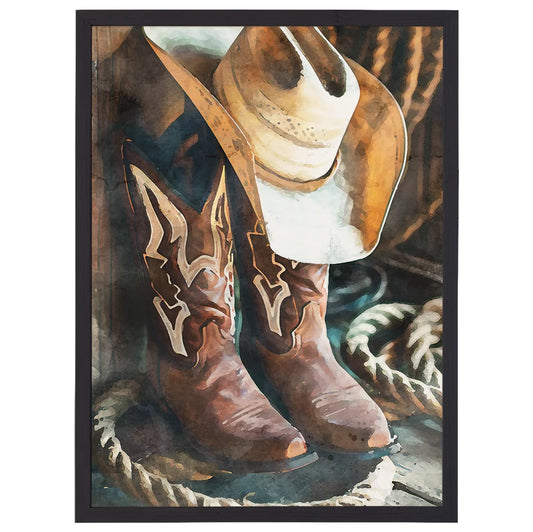 Boots Hat Rope Wall Art