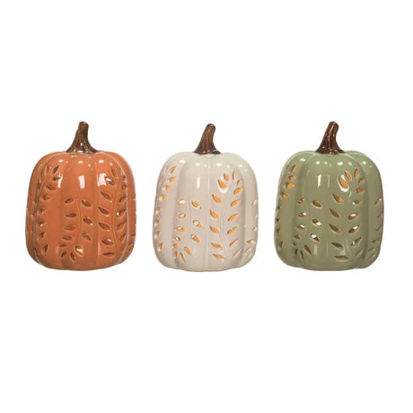 Light Up Carved Vine Pumpkin