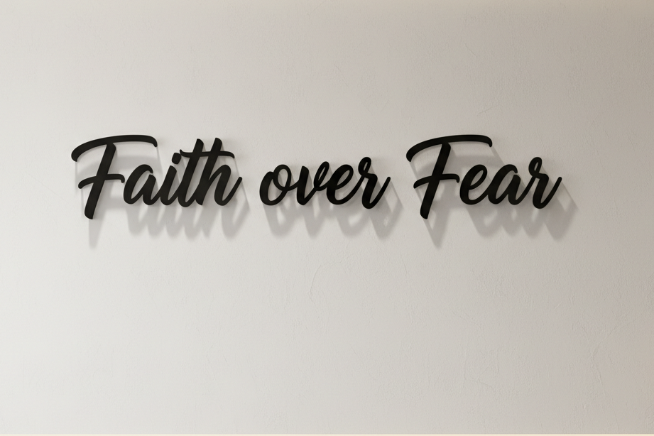 black letters and script font