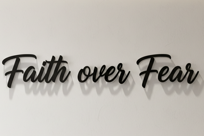 black letters and script font