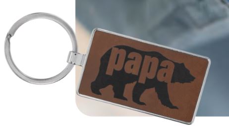 Metal Frame Leatherette Customizable Back Pack Tag/Keychains