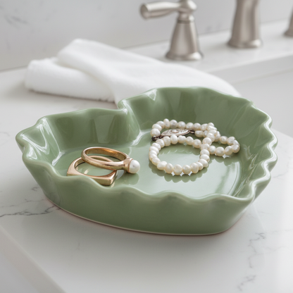 Ruffled Heart Trinket Dish