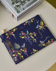 Navy Orchard Birds Pouch from Sara Miller London