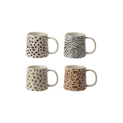 Stoneware Mug With Animal Print Decal