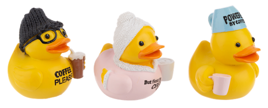 Coffee Lovers Duck Figurines