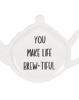 Tea Bag Holder & Teaspoon Set – Fun Phrases for Tea Lovers