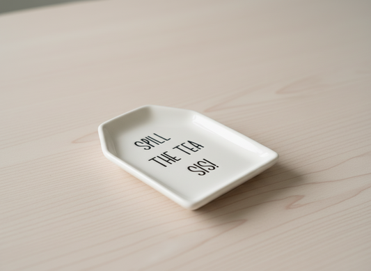 Tea Bag Holder & Teaspoon Set – Fun Phrases for Tea Lovers